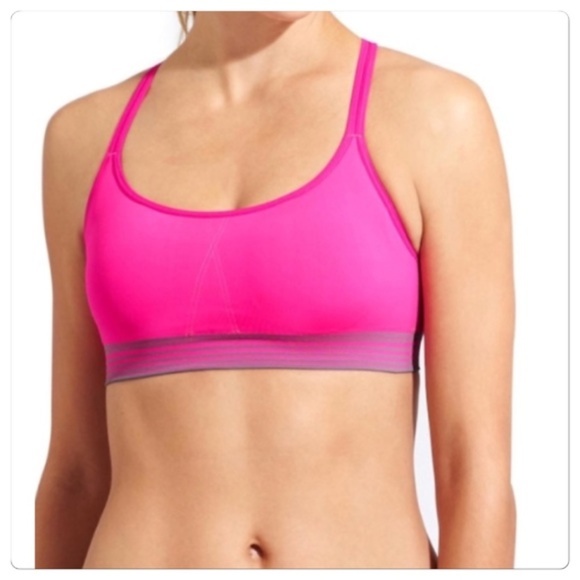 Athleta Other - Athleta Hot Pink Up Tempo Microstripe Sports Bra